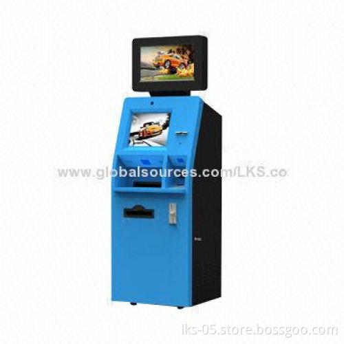 A4 Laser Printer Kiosk with 17-inch LCD Touch Screen and 2D Barcode Scanner Function